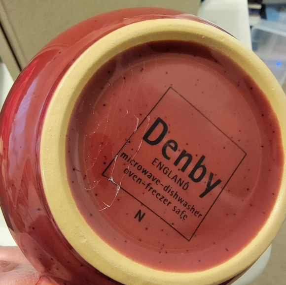 EUC VTG Denby Harlequin Small Creamer/Jug Red Green - Picture 5 of 5